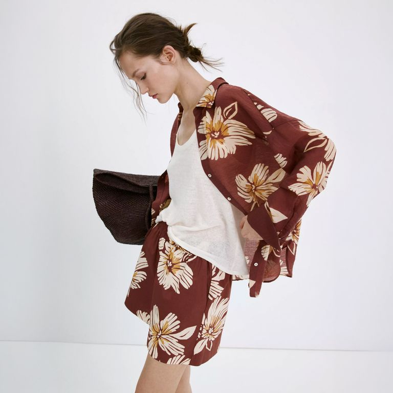 Short Estampado De Mezcla De Algodón Mujer