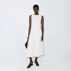 MANGO - Vestido De Corte A Con Bordado Calado Mujer