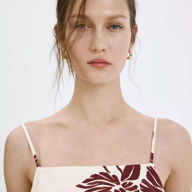 Polera Sin Mangas Con Estampado Floral Mujer