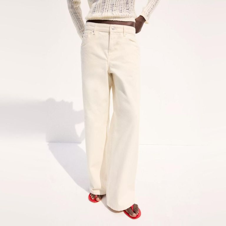Jeans Wide Leg Tiro Bajo Mujer