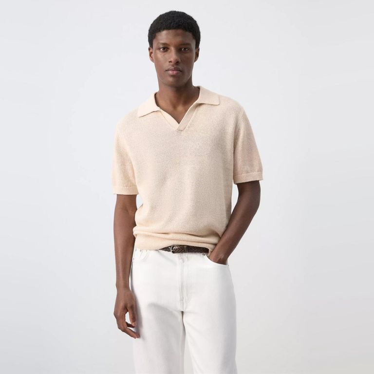 Polera Algodón Microestructura Hombre