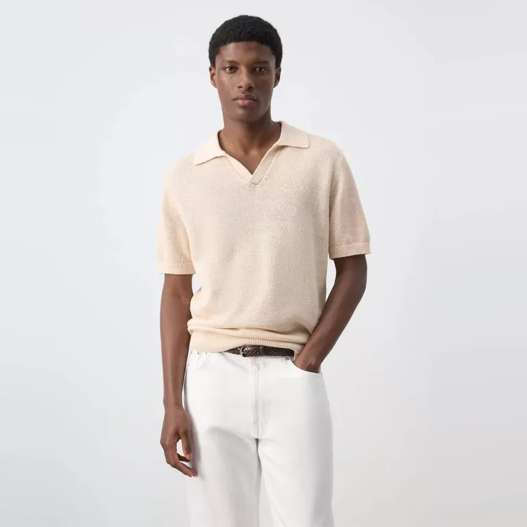 Polera Algodón Microestructura Hombre