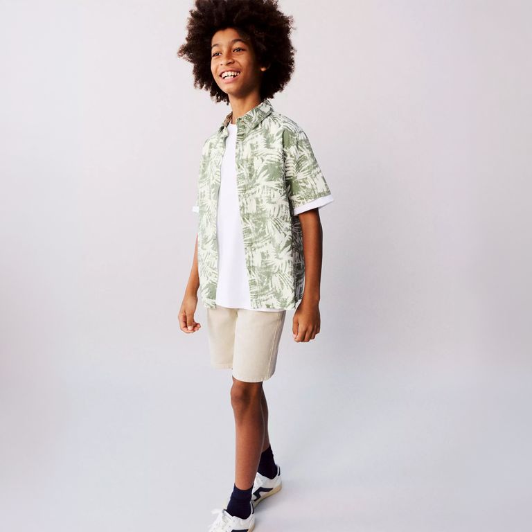 Camisa Algodón Estampado Floral Niño