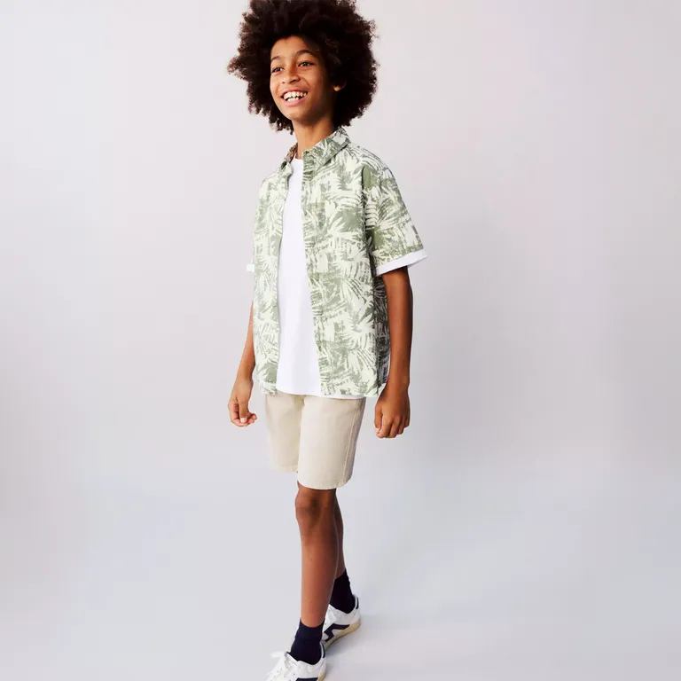 Camisa Algodón Estampado Floral Niño