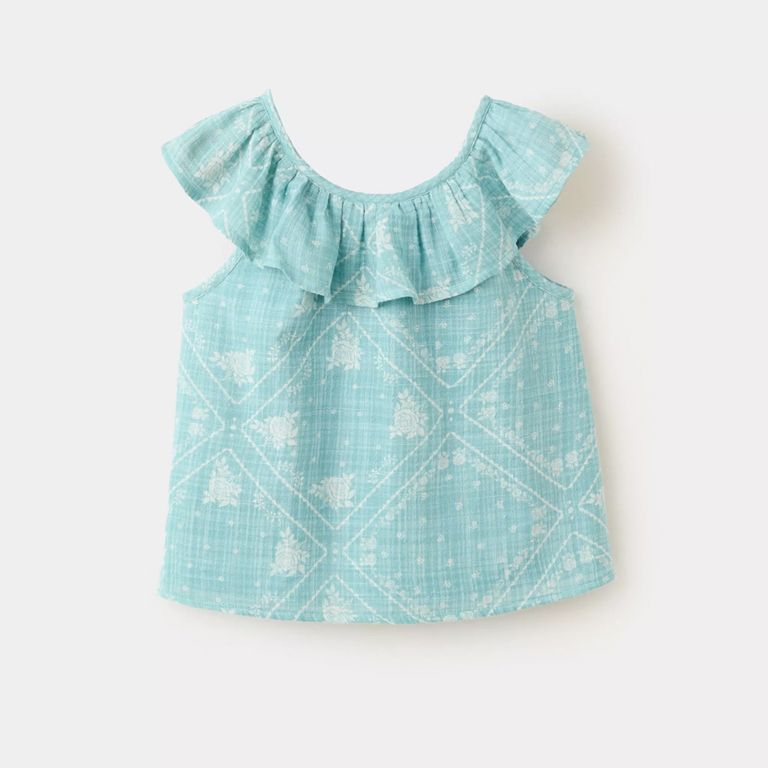 Blusa Estampada Cuello Babydoll Bebé Niña