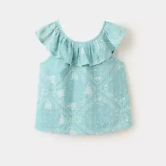 MANGO KIDS - Blusa Estampada Cuello Babydoll Bebé Niña