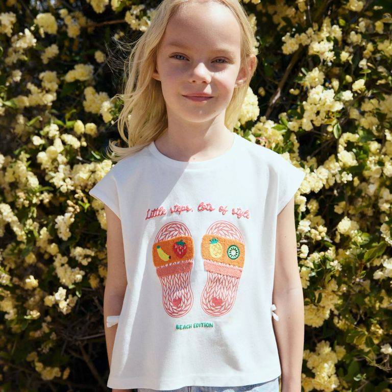 Polera Algodón Estampada Lazos Bebé Niña