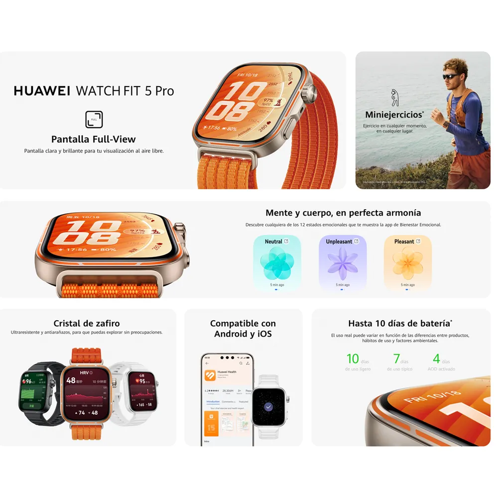 Huawei Watch Fit 5 Pro Naranja, foto 5