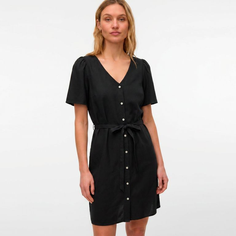 Vestido Rayas Lino Mujer