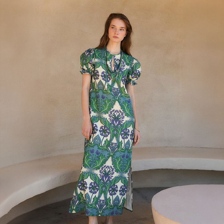 Vestido Estampado Lino Mujer
