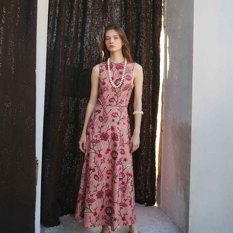Vestido Estampado Lino Mujer