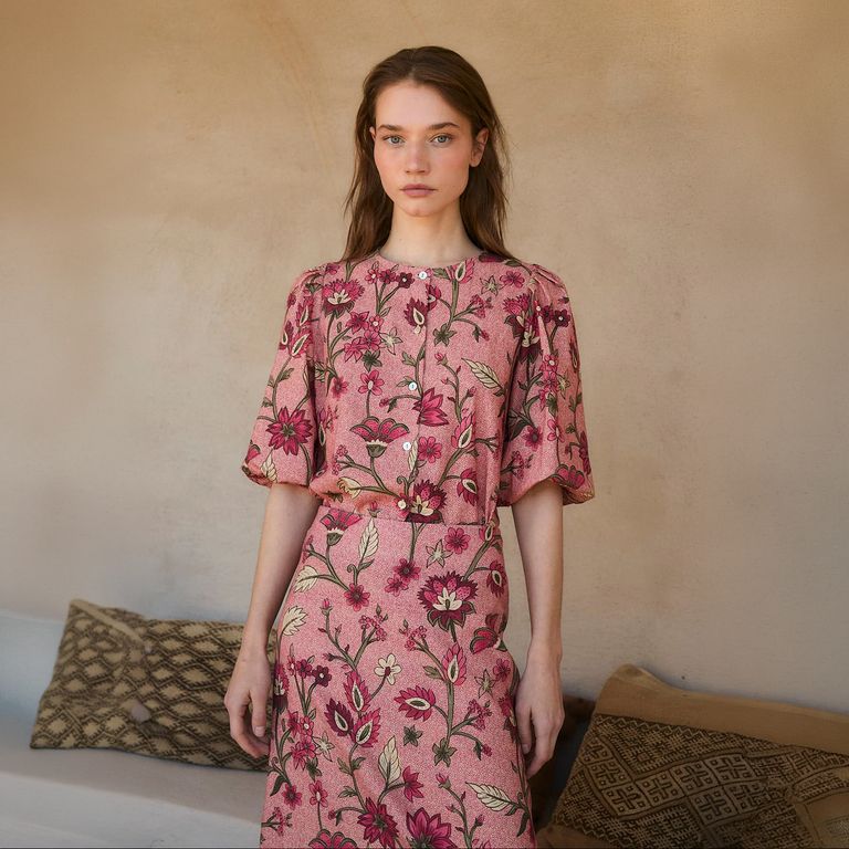 Blusa Estampada Lino Mujer