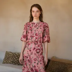 BYAN - Blusa Estampada Lino Mujer