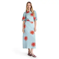 BYAN - Falda Luster Estampada 100% Algodón Mujer