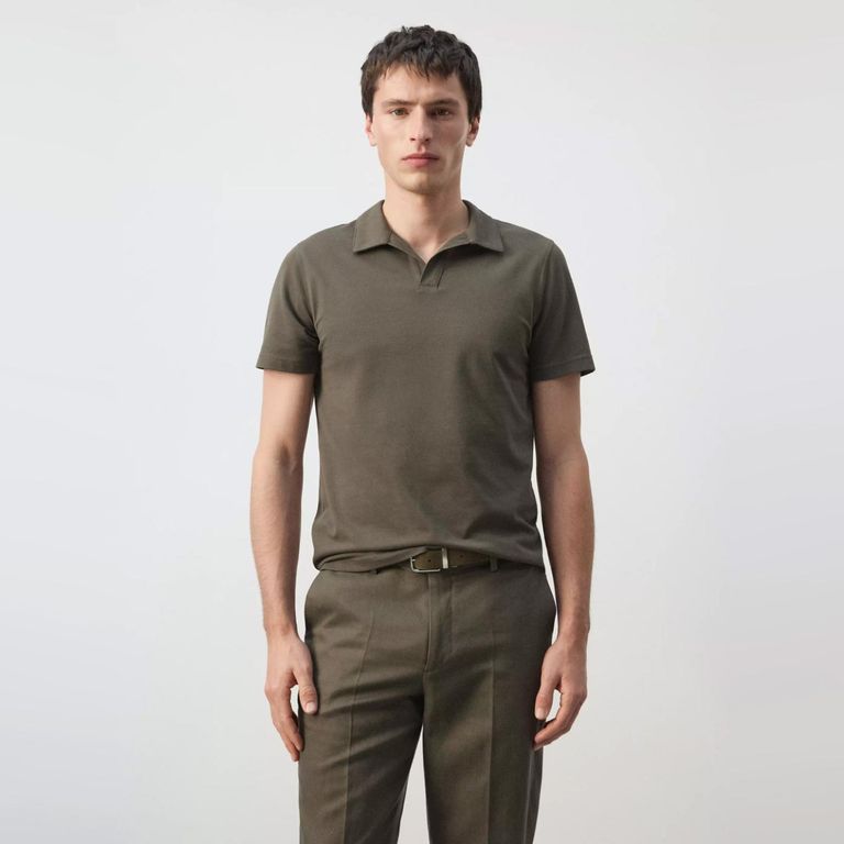 Polera De Piqué De Corte Ajustado Hombre