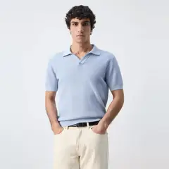 MANGO MAN - Polera Cuello 100% Algodón Punto Estructura Hombre