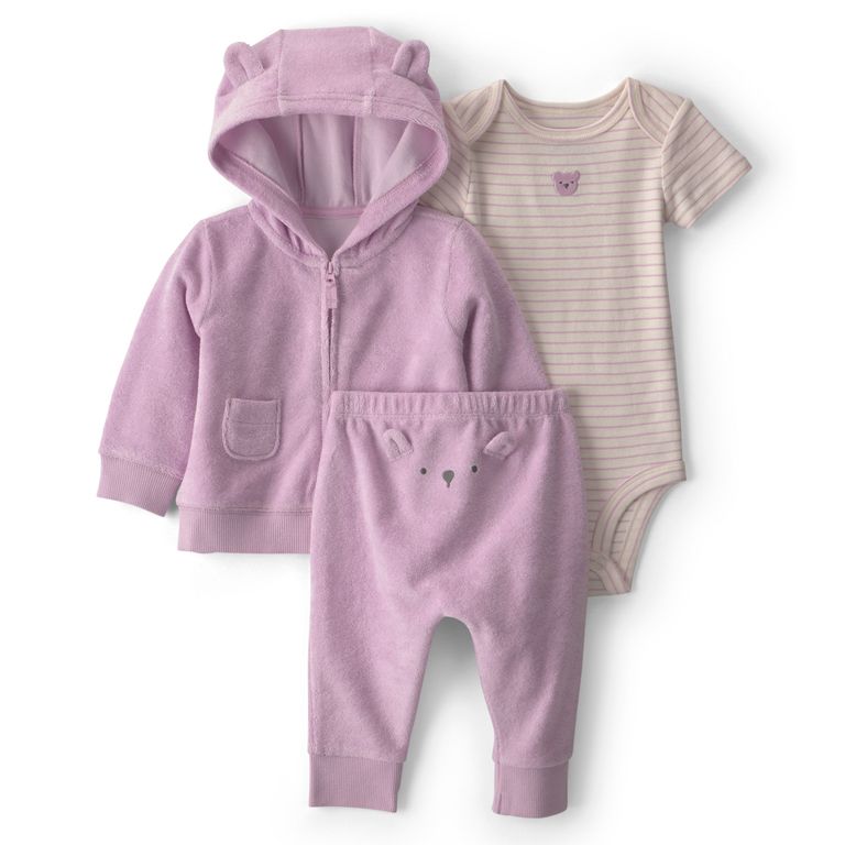 Conjunto Bath 3 Piezas Pantalón, Polerón Y Body Bebé Niña