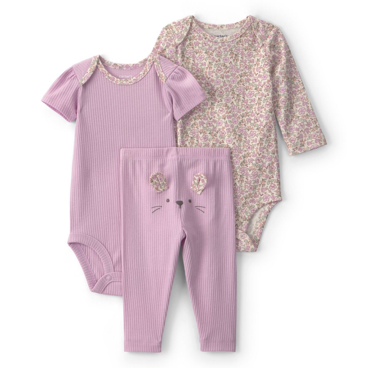 CARTER'S - Conjunto 3 Piezas Calza y Dos Body Bebé Niña Carter´s