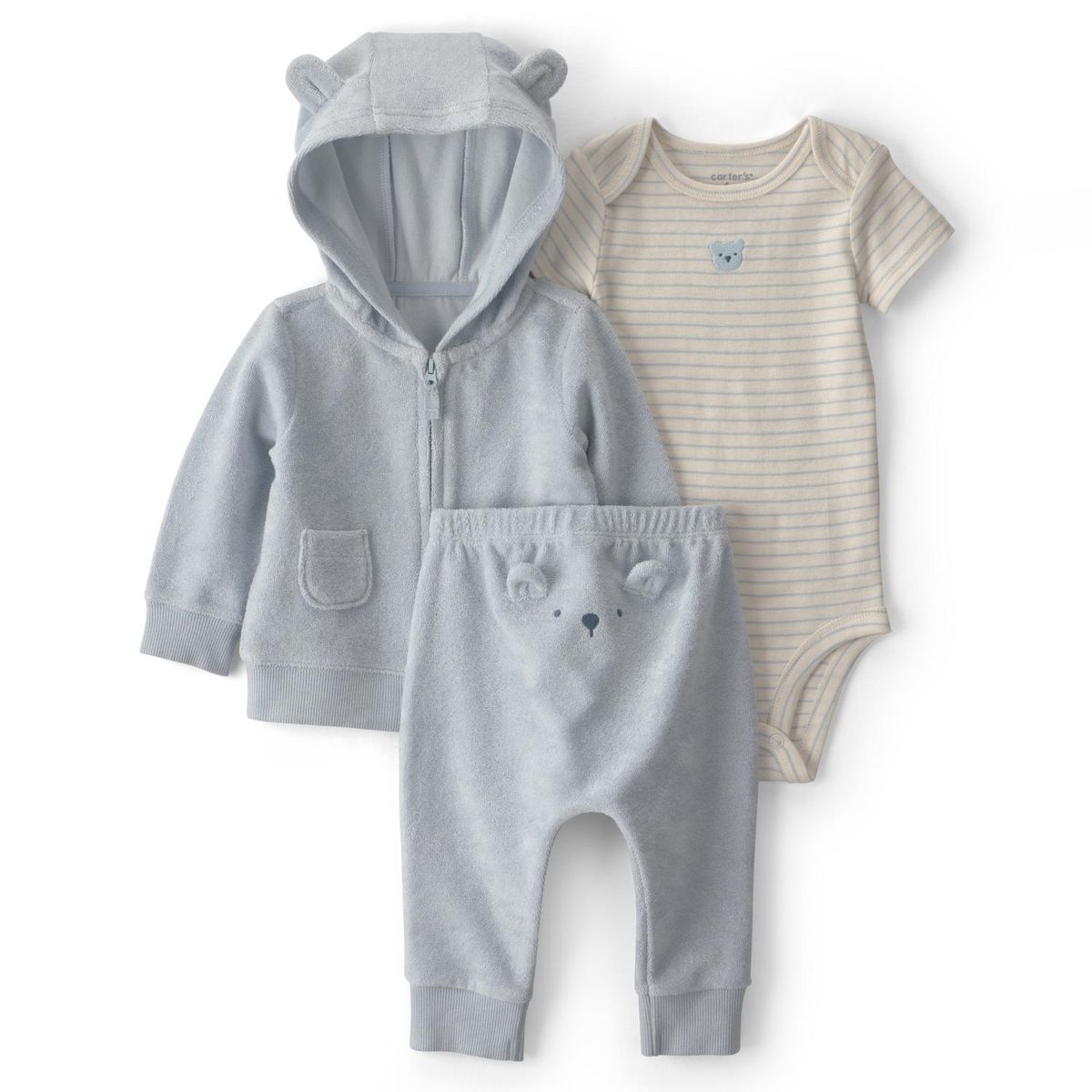 CARTER'S - Conjunto Bath 3 Piezas Pantalón, Polerón y Body Bebé Niño Carter´s