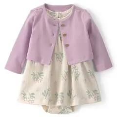 CARTER'S - Conjunto 2 Piezas Vestido Con Cubre Pañal y Chaleco Bebé Niña Carter´s