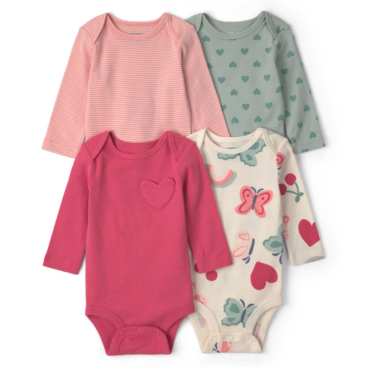 CARTER'S - Pack 4 Bodys Algodón Bebé Niña Carter´s