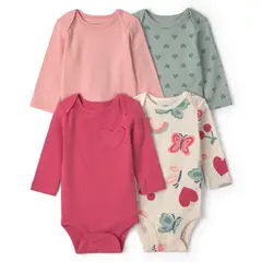 CARTER'S - Pack 4 Bodys Algodón Bebé Niña Carter´s
