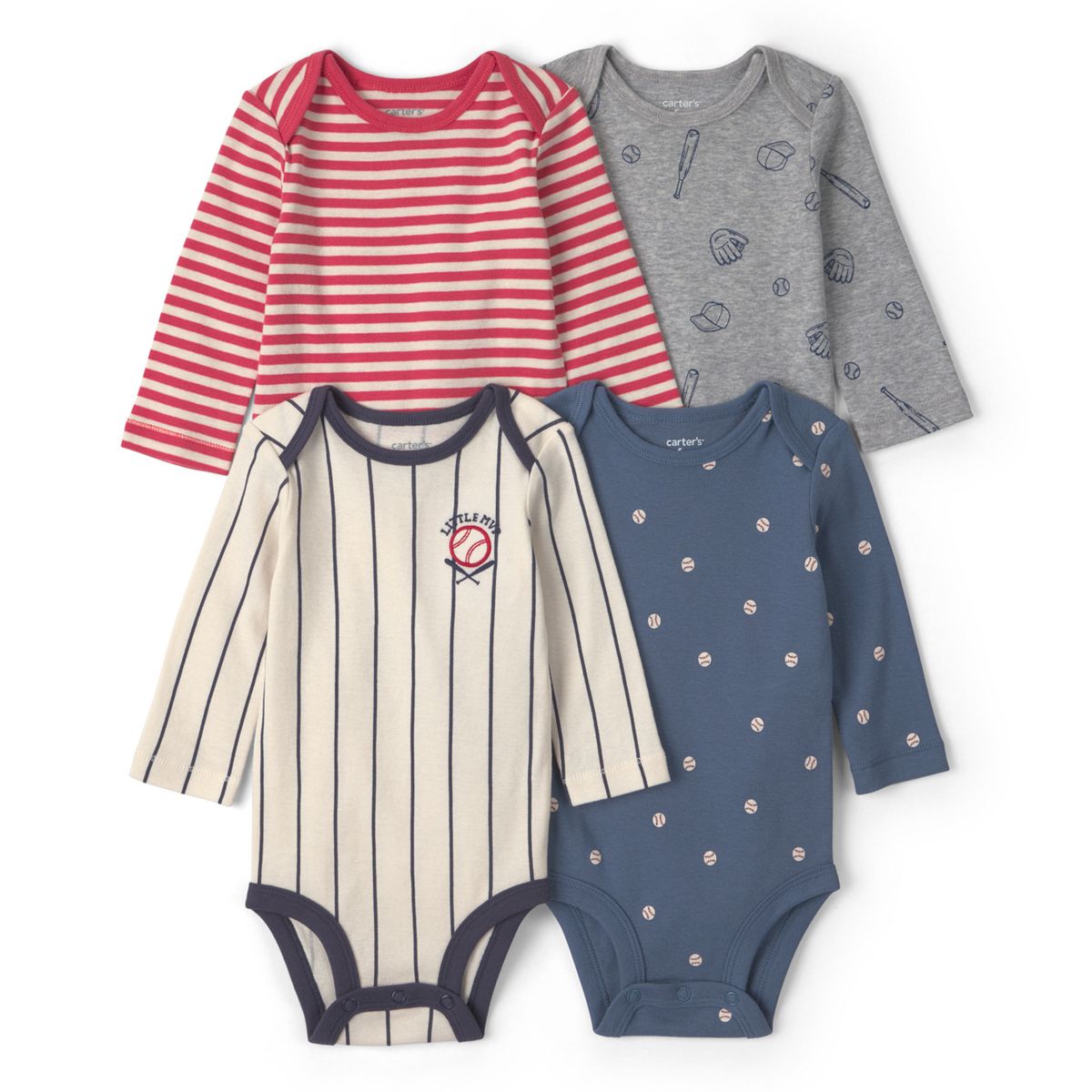 CARTER'S - Pack 4 Bodys Algodón Bebé Niño Carter´s