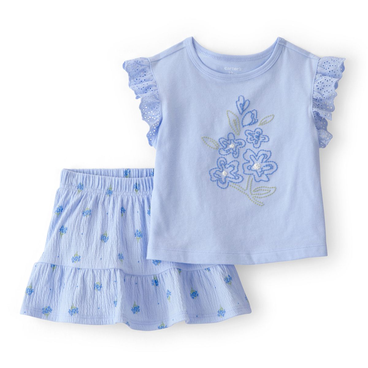 CARTER'S - Conjunto 2 Piezas Polera y Falda Bebé Niña
