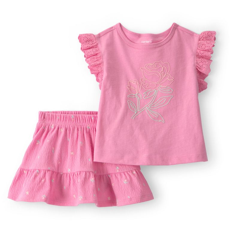 Conjunto 2 Piezas Polera y Falda Bebé Niña