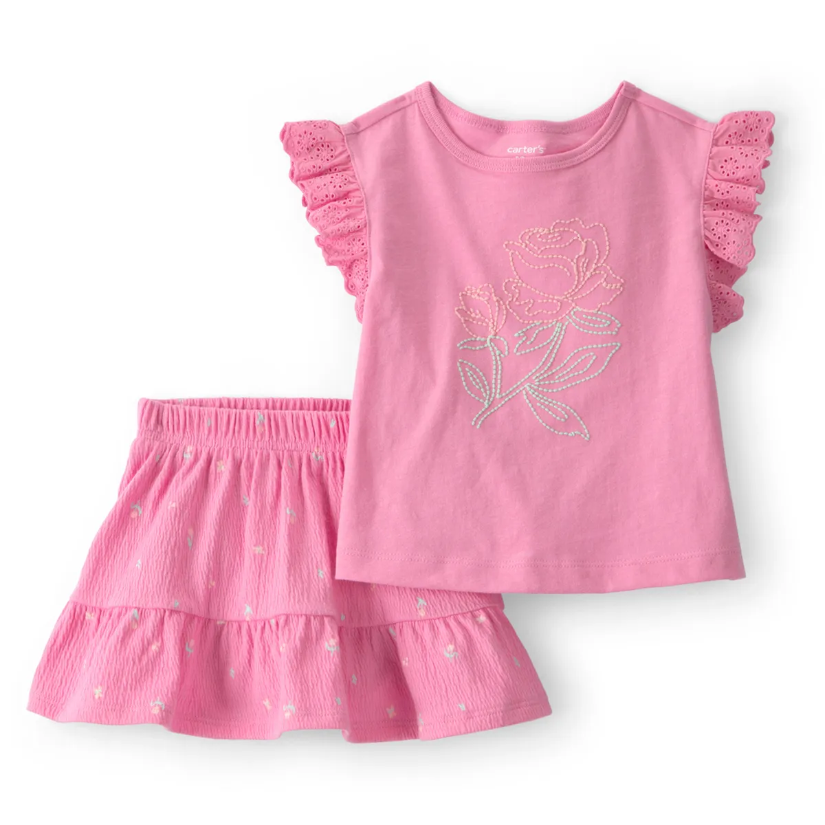 CARTER'S - Conjunto 2 Piezas Polera y Falda Bebé Niña