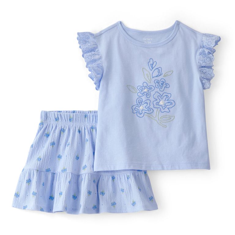 Conjunto 2 Piezas Polera Y Falda Niña 2 A 5 Años