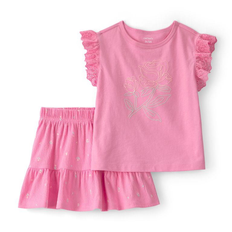 Conjunto 2 Piezas Polera Y Falda Niña 2 A 5 Años