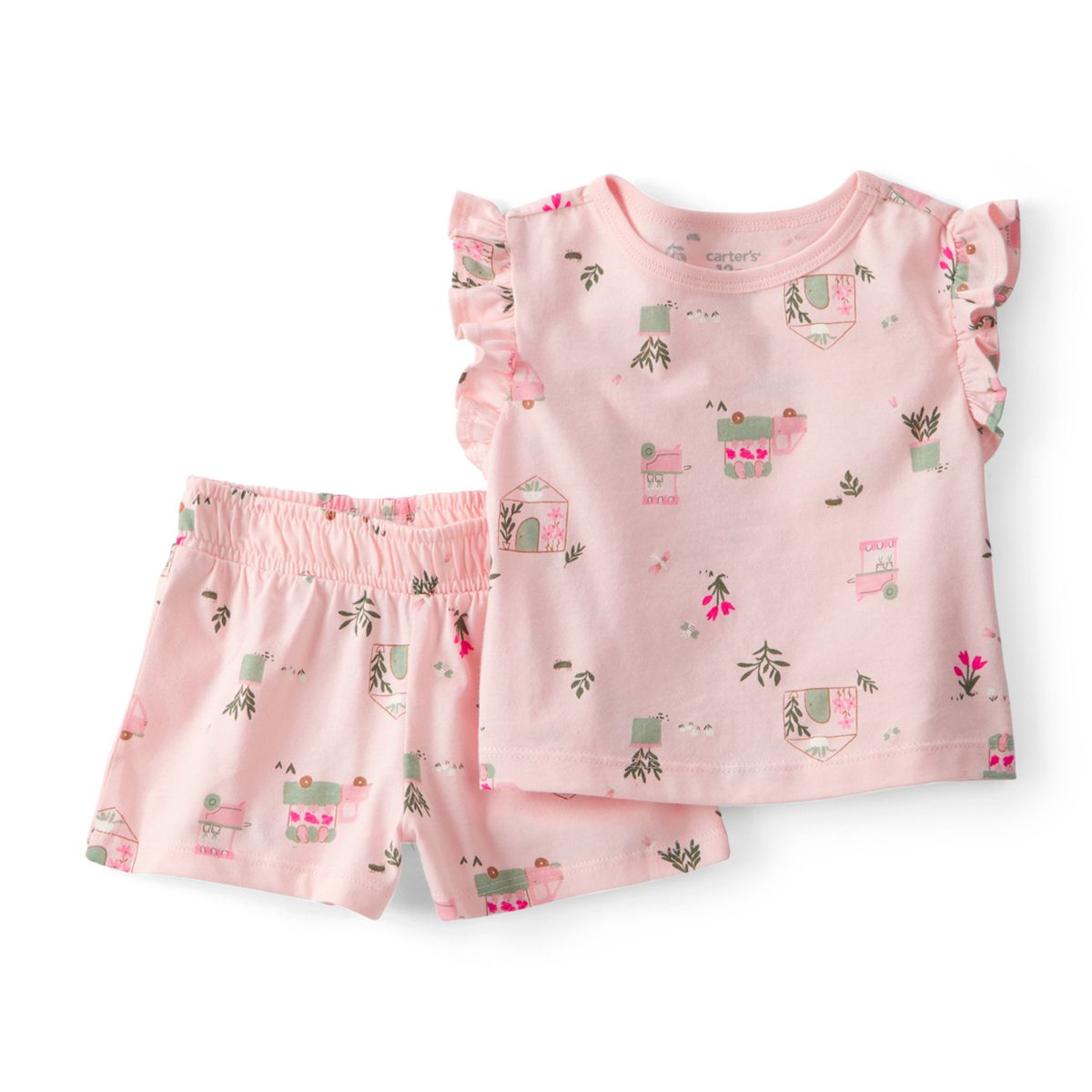 CARTER'S - Conjunto 2 Piezas Polera y Short Bebé Niña