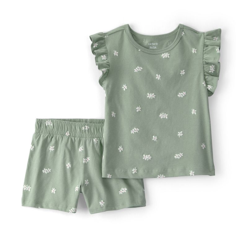 Conjunto 2 Piezas Polera Y Short Niña 2 A 5 Años