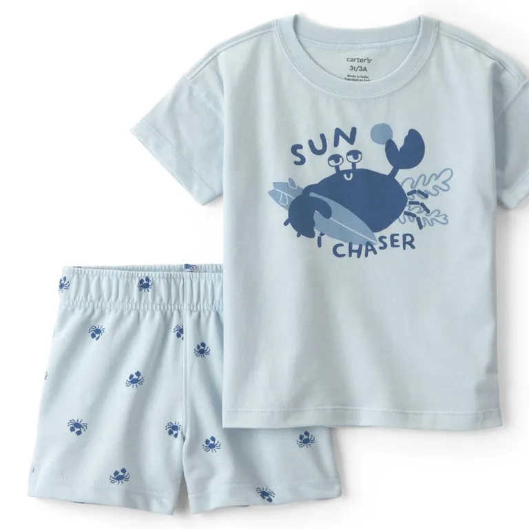 Conjunto 2 Piezas Polera Y Short Niño 2 A 5 Años