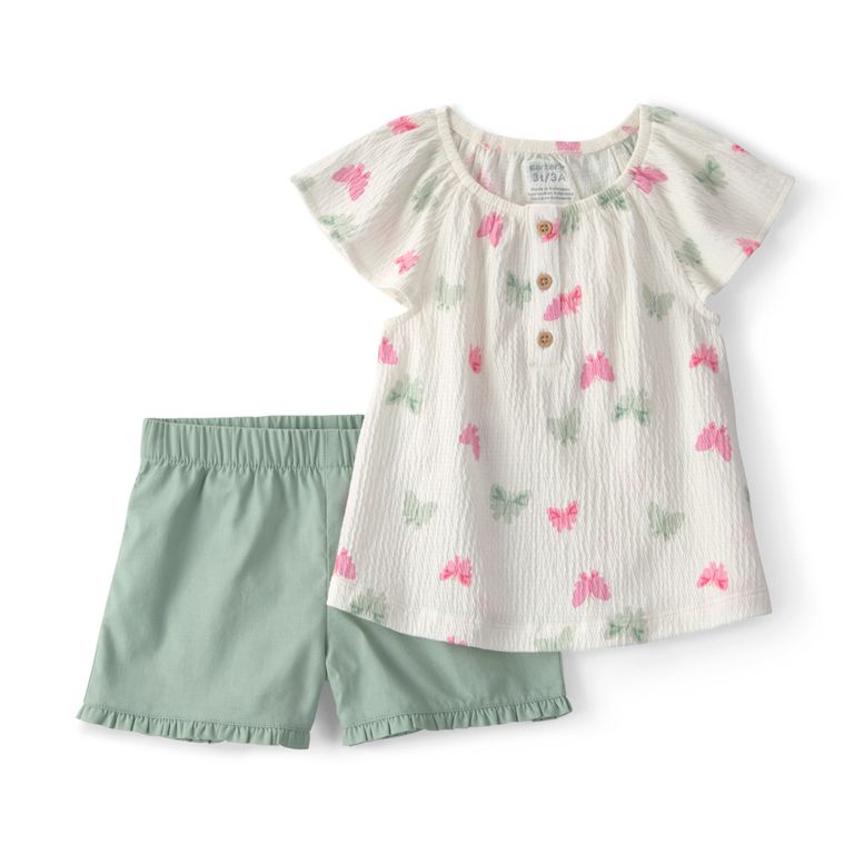 Conjunto 2 Piezas Blusa Y Short Niña 2 A 5 Años