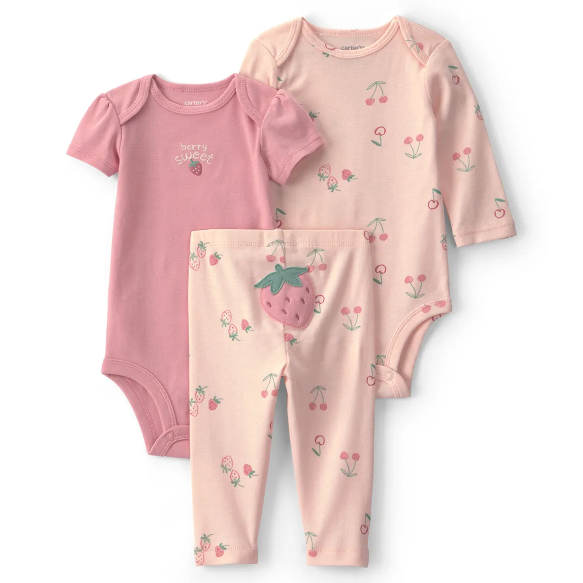 CARTER'S - Conjunto 3 Piezas Calza y Dos Body Bebé Niña