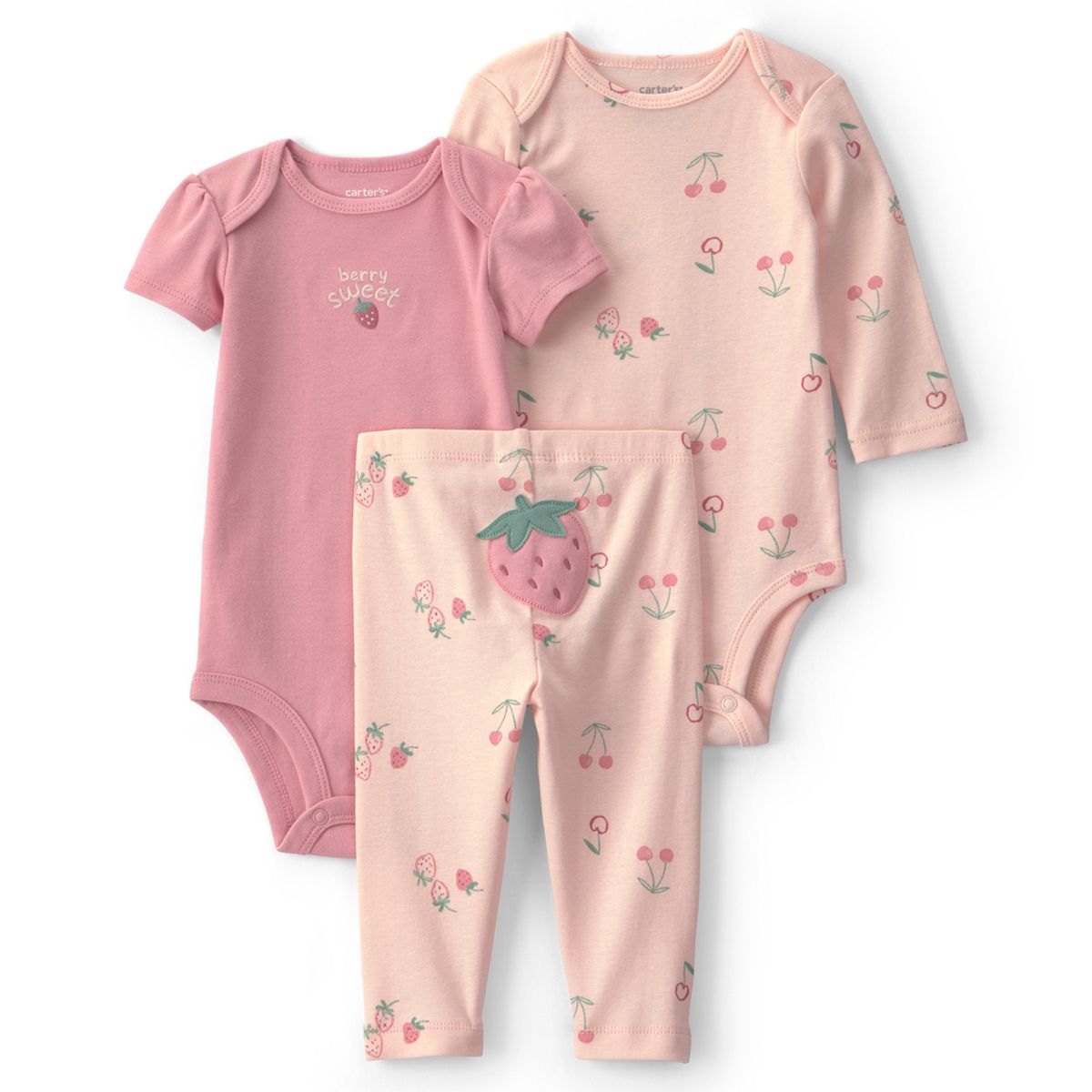 CARTER'S - Conjunto 3 Piezas Calza y Dos Body Bebé Niña
