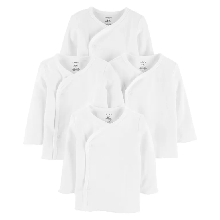 Camiseta Básicas Algodón Manga Larga Pack 4 Unidades Unisex Bebé