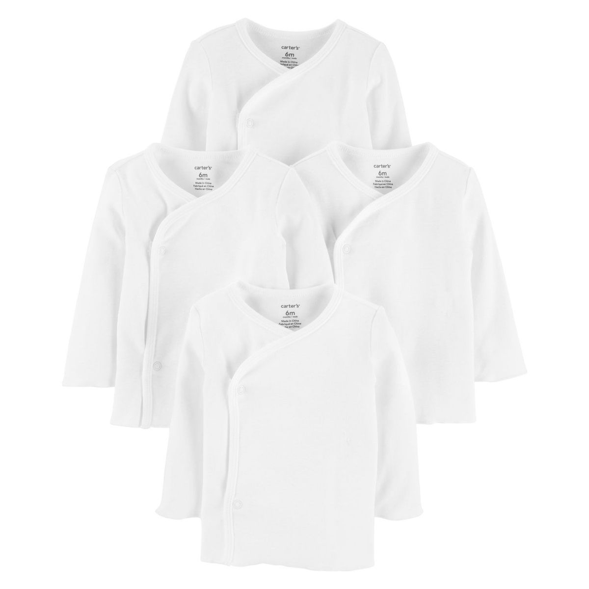 CARTER'S - Camiseta Básicas Algodón Manga Larga Pack 4 Unidades Unisex Bebé Carter's