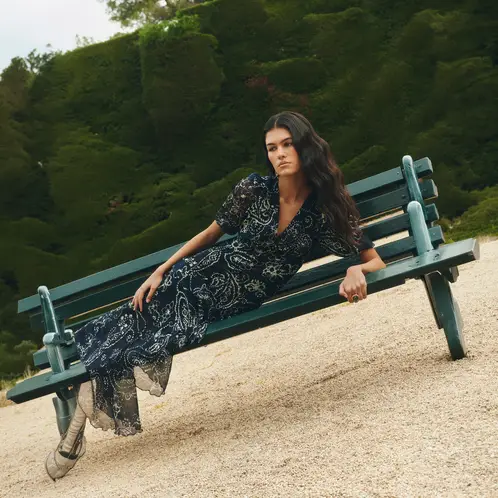 BAYMO - Vestido Estampado Vuelos Mujer