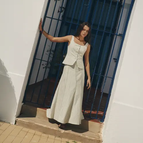 BAYMO - Falda Rayas 100% Algodón Mujer