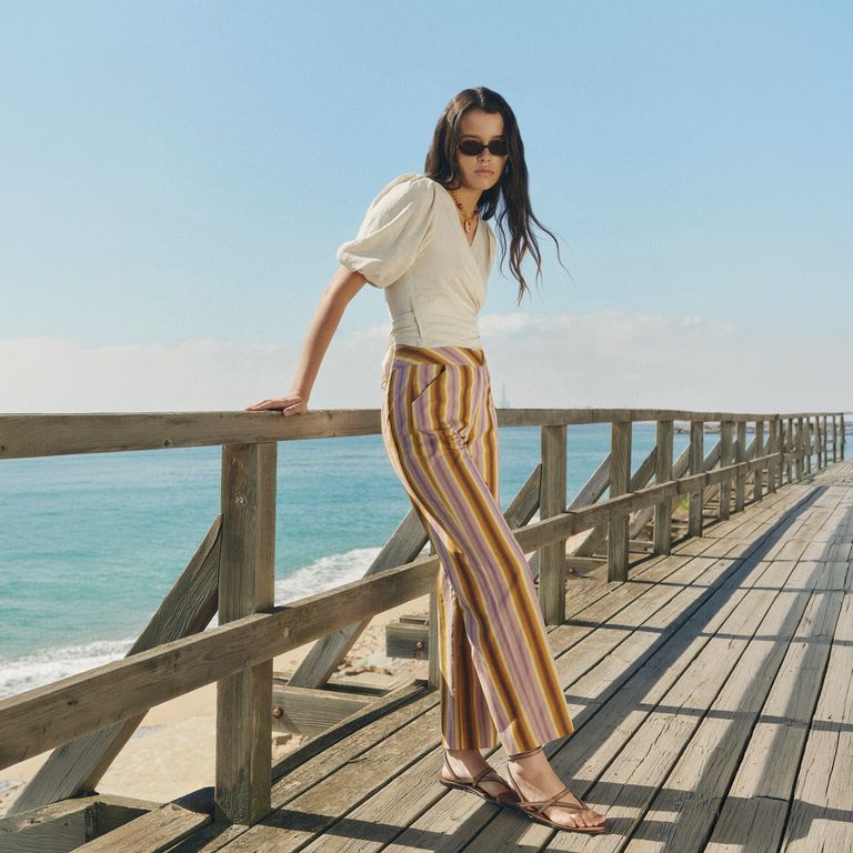 Pantalon Rayas 100% Algodón Mujer