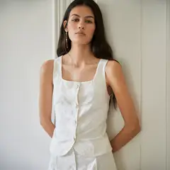 BAYMO - Vest Carolyn Bordados Lino Mujer