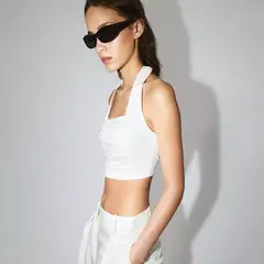 MANGO - Top Crop Cuello Halter