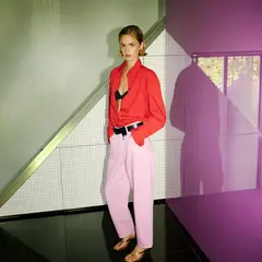 MANGO - Jeans Mom-Fit Tiro Alto