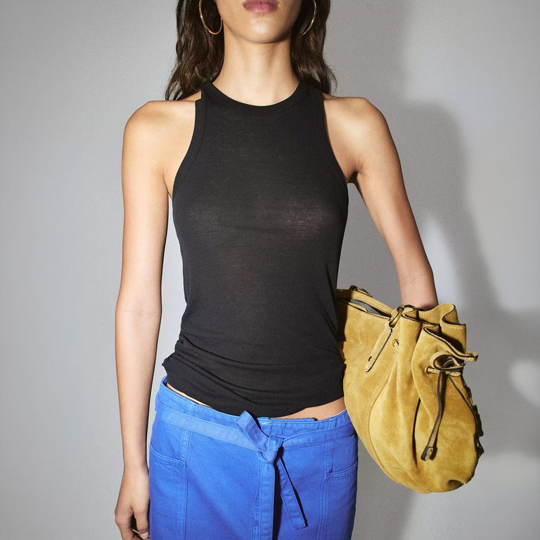 MANGO Top Algodón Detalle Fruncido