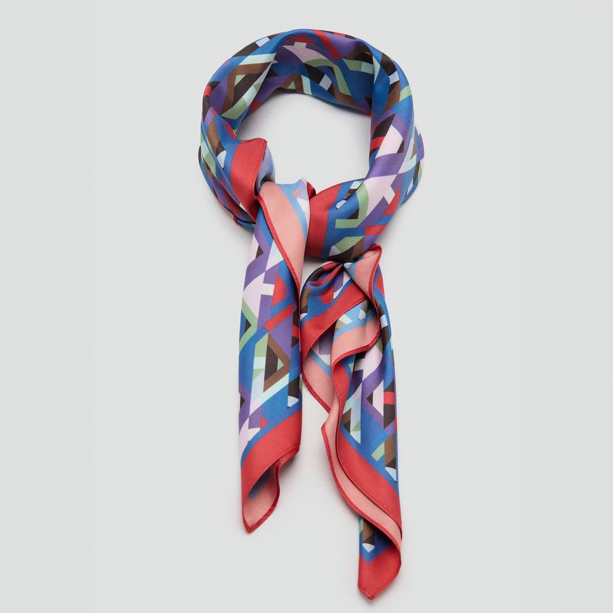MANGO - Pañuelo Estampado Geométrico Mujer Mango
