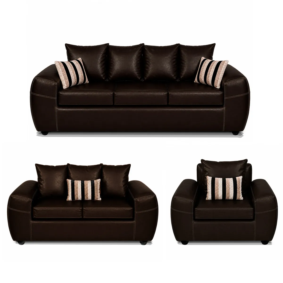COMERCIALIZADORA ELEGANT DETAIL - Juego Living Sato 321 Pu Comercializadora Elegant Detail