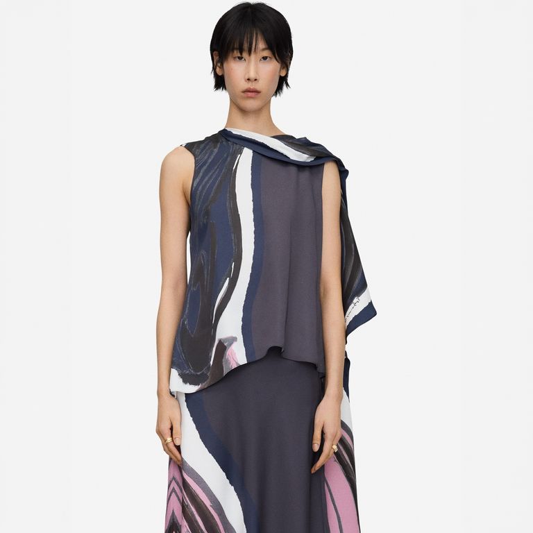 Top Estampado Asimetrico Mujer